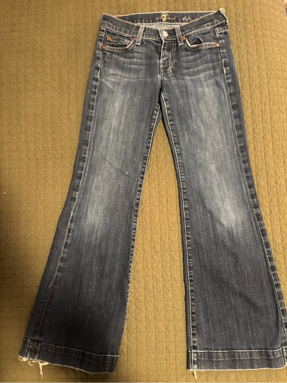 7 For All Mankind Faded Blue Wide Leg Jeans